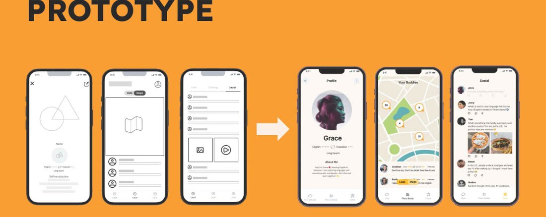 ChewChat prototype screens