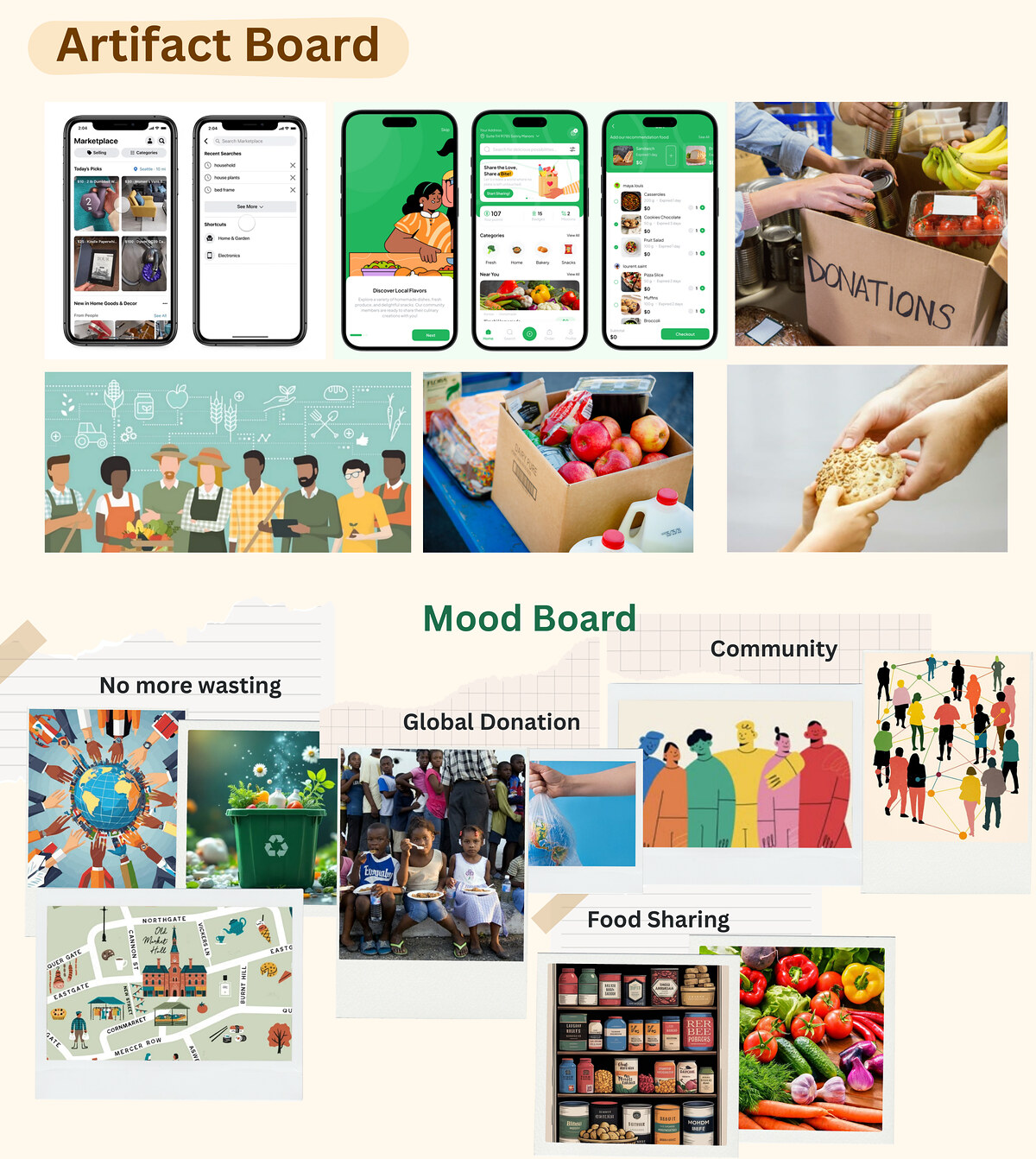 Artifact board and mood board