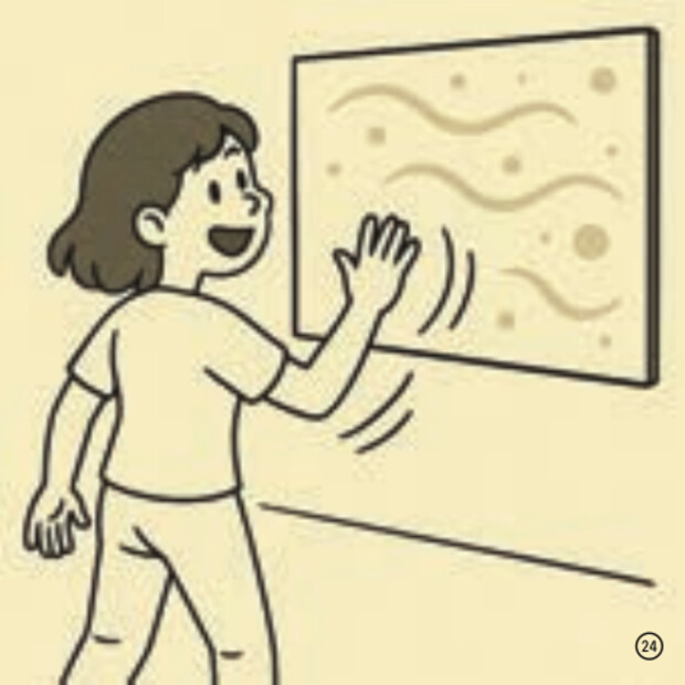Storyboard 04: moving slowly as light echoes her gestures